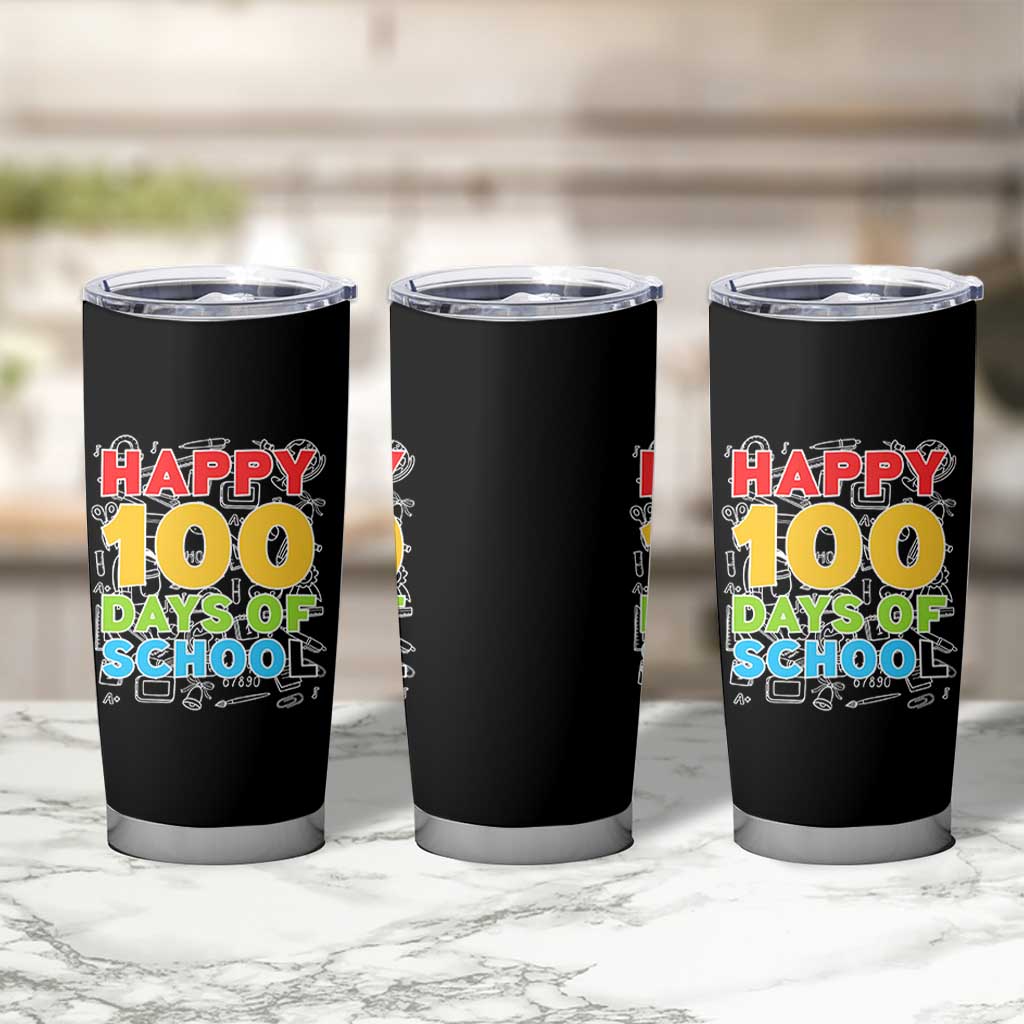 Happy 100 Days of School Tumbler Cup Cute Celebration Gift for Teachers and Kids