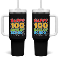 Happy 100 Days of School Tumbler With Handle Cute Celebration Gift for Teachers and Kids