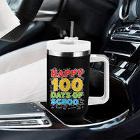 Happy 100 Days of School Tumbler With Handle Cute Celebration Gift for Teachers and Kids