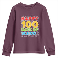 Happy 100 Days of School Youth Sweatshirt Cute Celebration Gift for Teachers and Kids