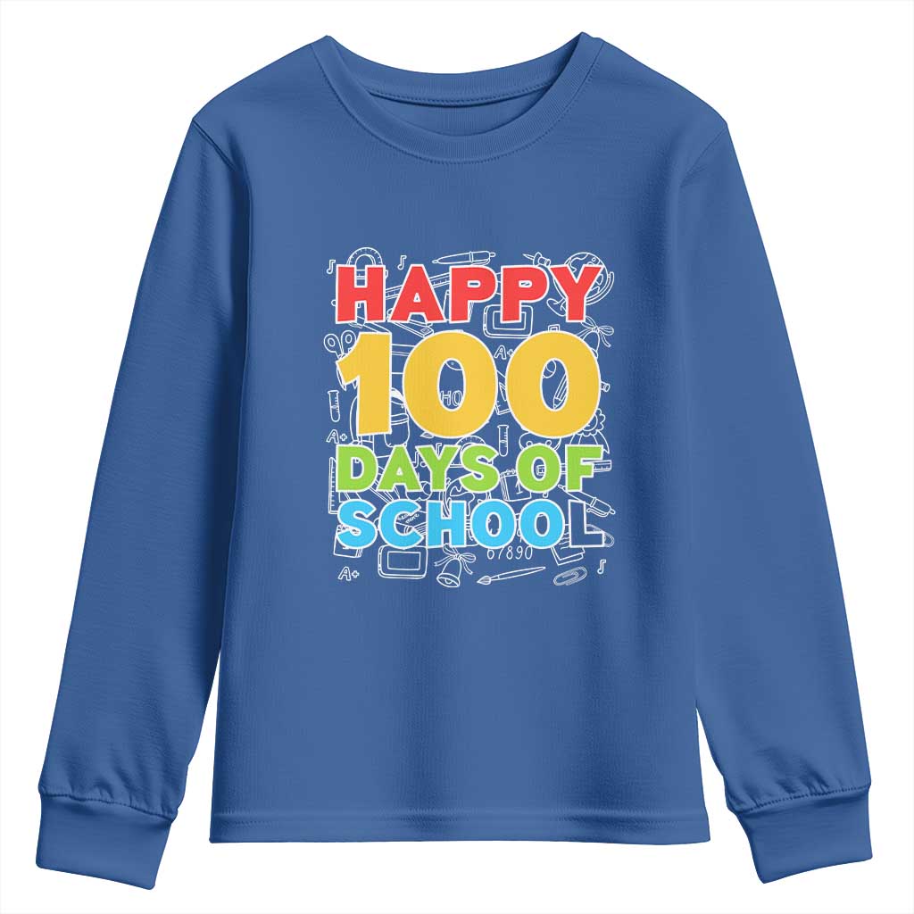 Happy 100 Days of School Youth Sweatshirt Cute Celebration Gift for Teachers and Kids