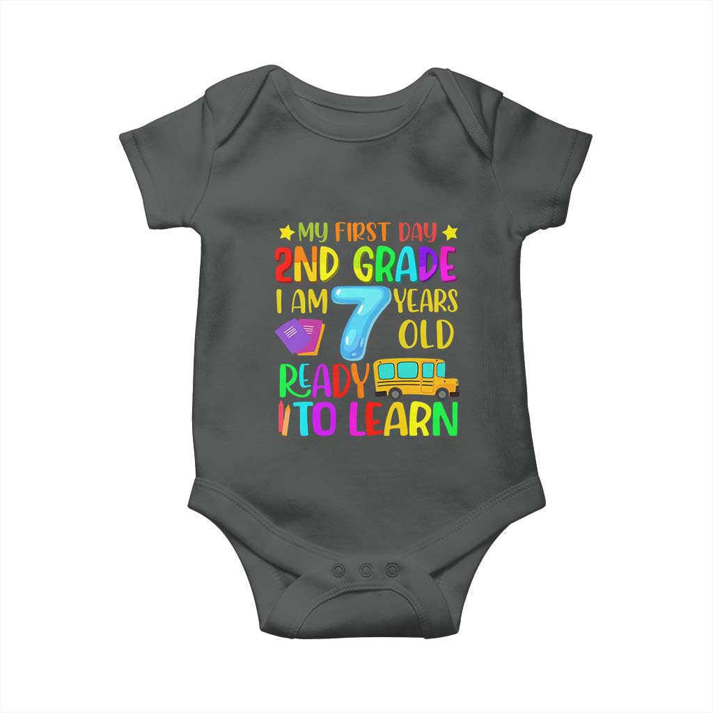 My First Day of 2nd Grade Baby Onesie Ready to Learn Back to School