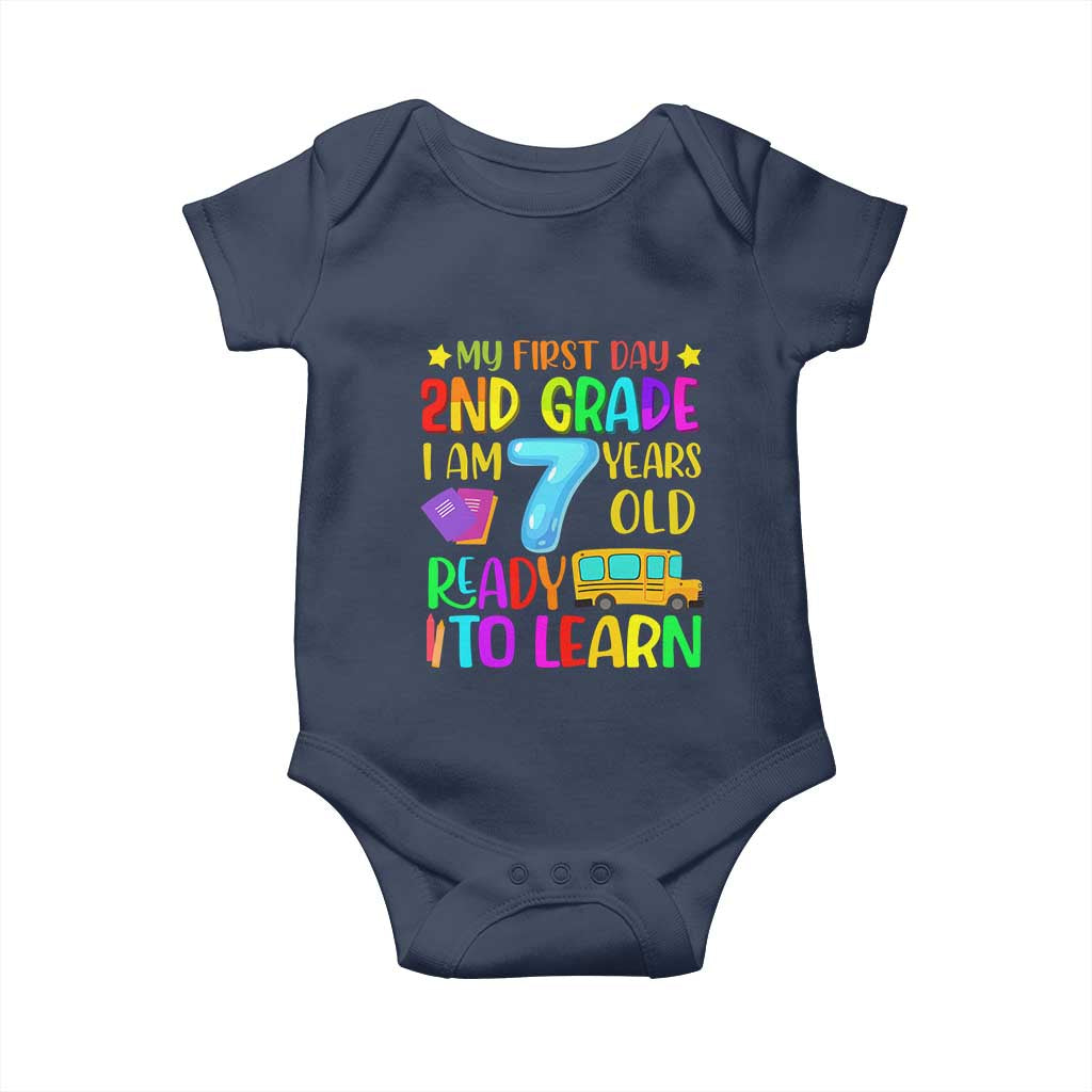 My First Day of 2nd Grade Baby Onesie Ready to Learn Back to School