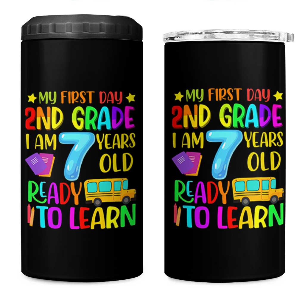 My First Day of 2nd Grade 4 in 1 Can Cooler Tumbler Ready to Learn Back to School