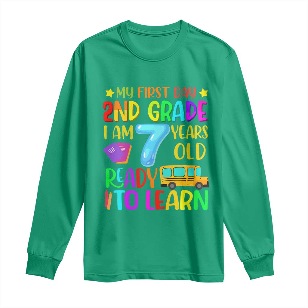 My First Day of 2nd Grade Long Sleeve Shirt Ready to Learn Back to School