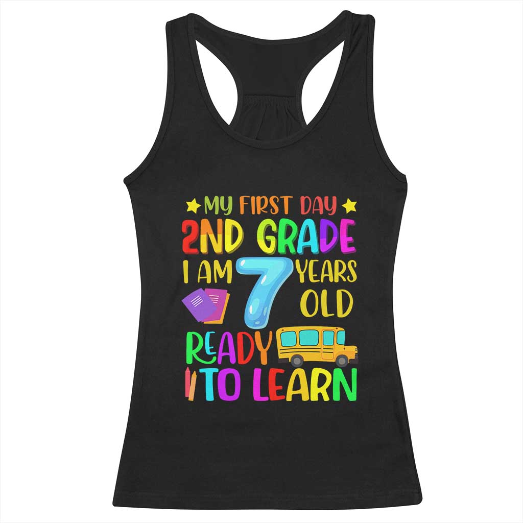 My First Day of 2nd Grade Racerback Tank Top Ready to Learn Back to School