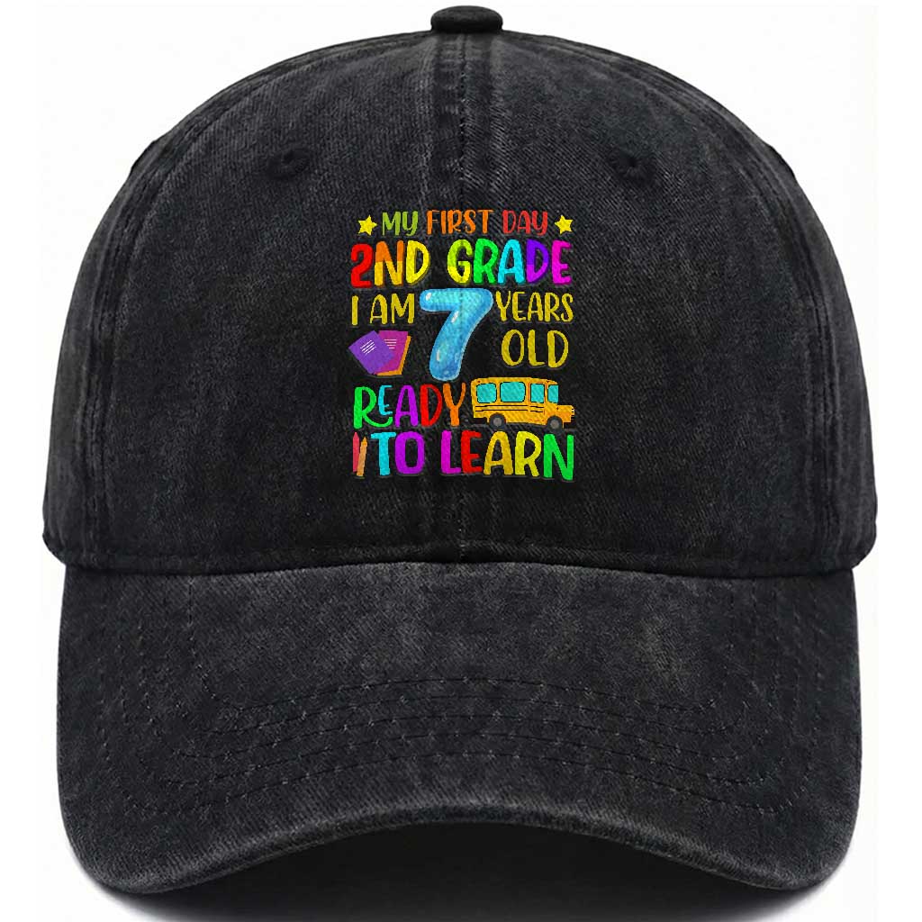 My First Day of 2nd Grade Washed Cotton Baseball Cap Ready to Learn Back to School