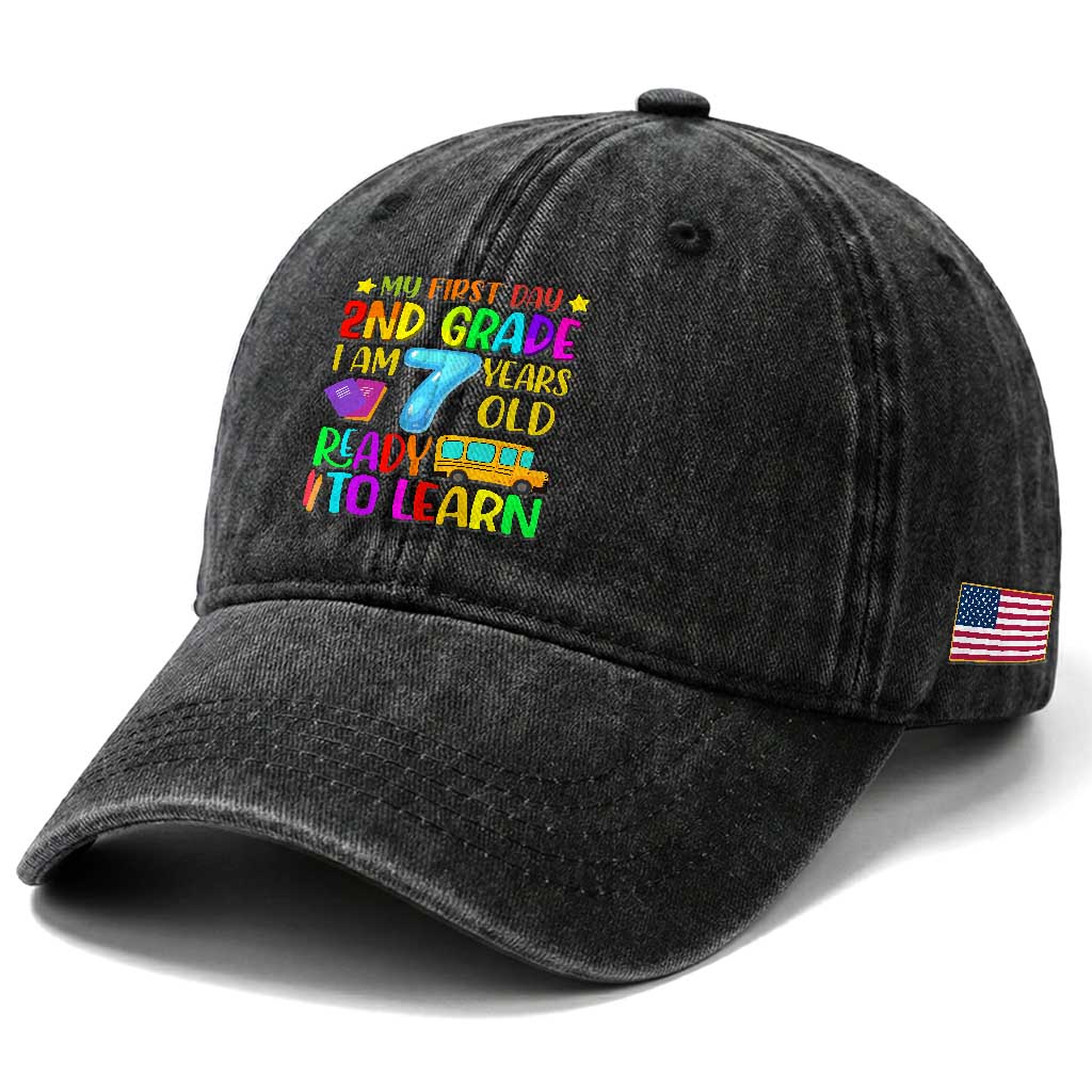 My First Day of 2nd Grade Washed Cotton Baseball Cap Ready to Learn Back to School