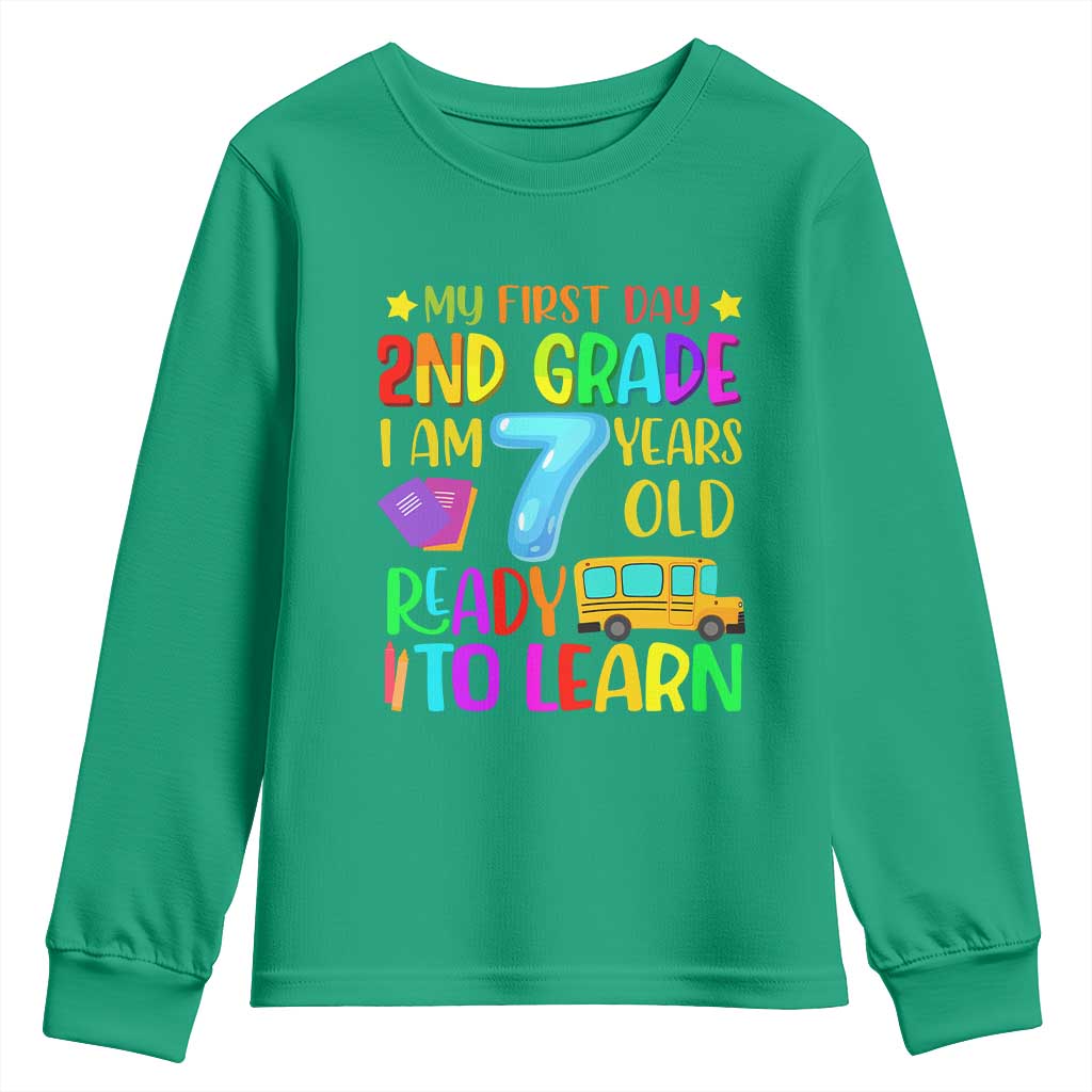 My First Day of 2nd Grade Youth Sweatshirt Ready to Learn Back to School