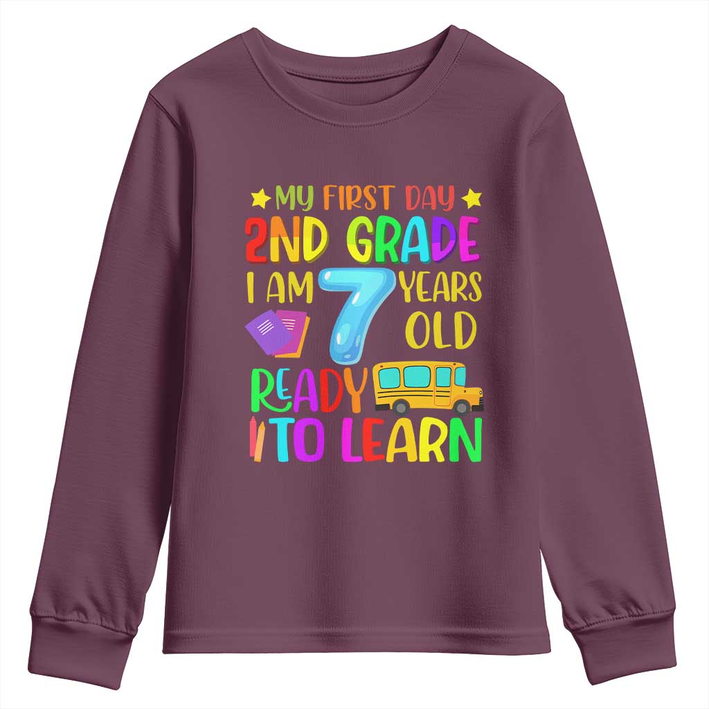 My First Day of 2nd Grade Youth Sweatshirt Ready to Learn Back to School