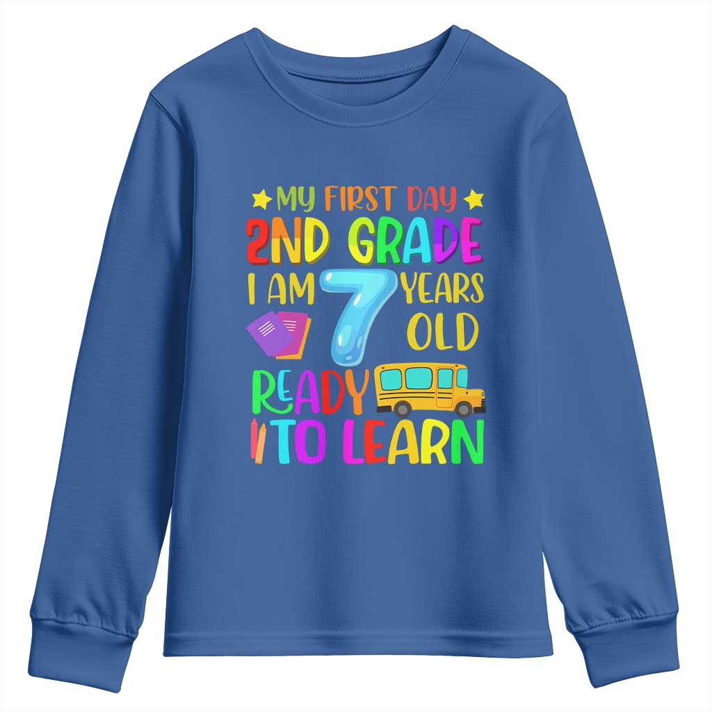 My First Day of 2nd Grade Youth Sweatshirt Ready to Learn Back to School