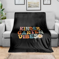 Retro Kindergarten Vibes Throw Blanket Cute Kinder Crew First Day of School