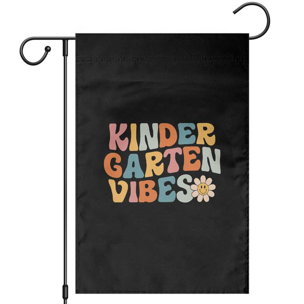 Retro Kindergarten Vibes Garden Flag Cute Kinder Crew First Day of School