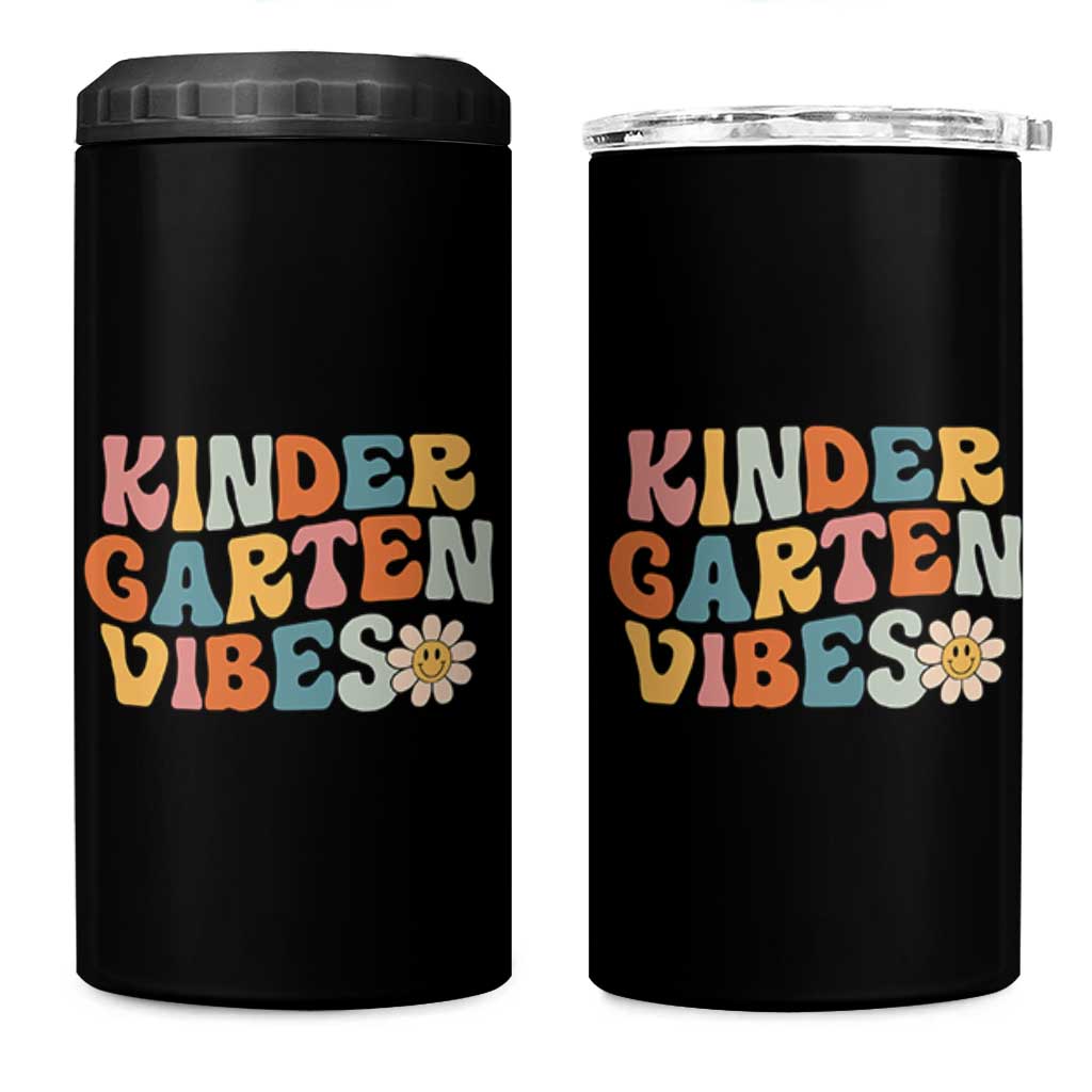 Retro Kindergarten Vibes 4 in 1 Can Cooler Tumbler Cute Kinder Crew First Day of School