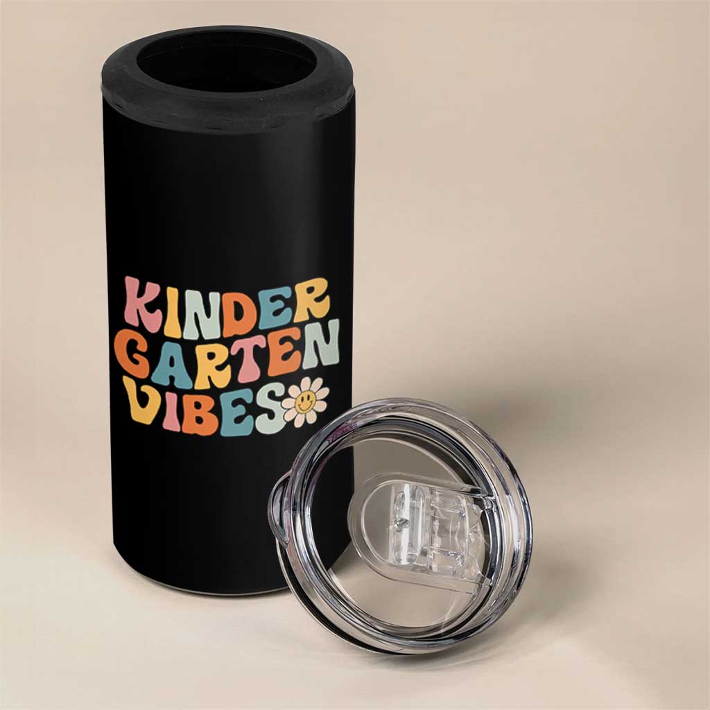 Retro Kindergarten Vibes 4 in 1 Can Cooler Tumbler Cute Kinder Crew First Day of School