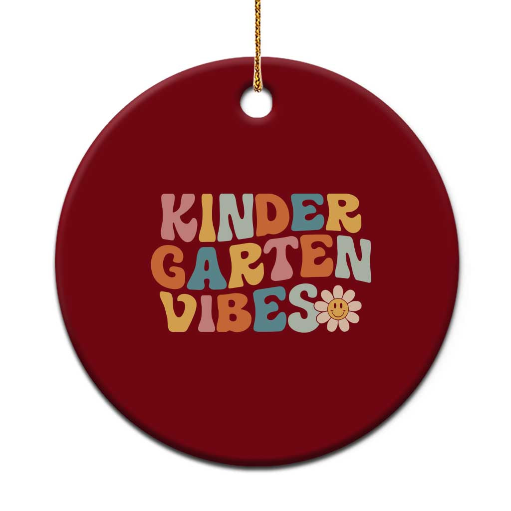 Retro Kindergarten Vibes Ceramic Ornament Cute Kinder Crew First Day of School