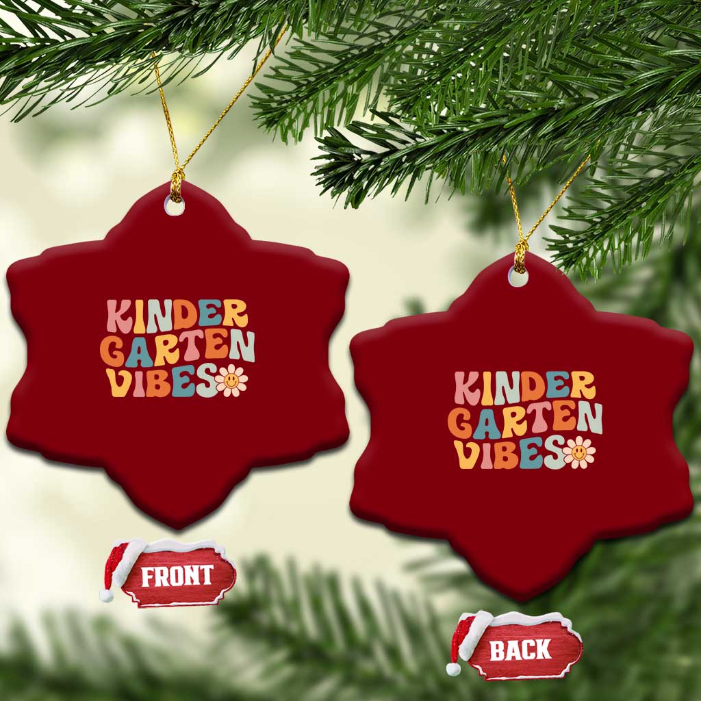 Retro Kindergarten Vibes Ceramic Ornament Cute Kinder Crew First Day of School