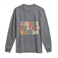 Retro Kindergarten Vibes Long Sleeve Shirt Cute Kinder Crew First Day of School