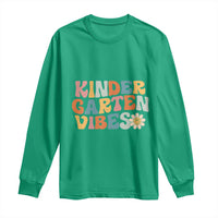 Retro Kindergarten Vibes Long Sleeve Shirt Cute Kinder Crew First Day of School