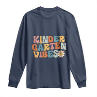 Retro Kindergarten Vibes Long Sleeve Shirt Cute Kinder Crew First Day of School