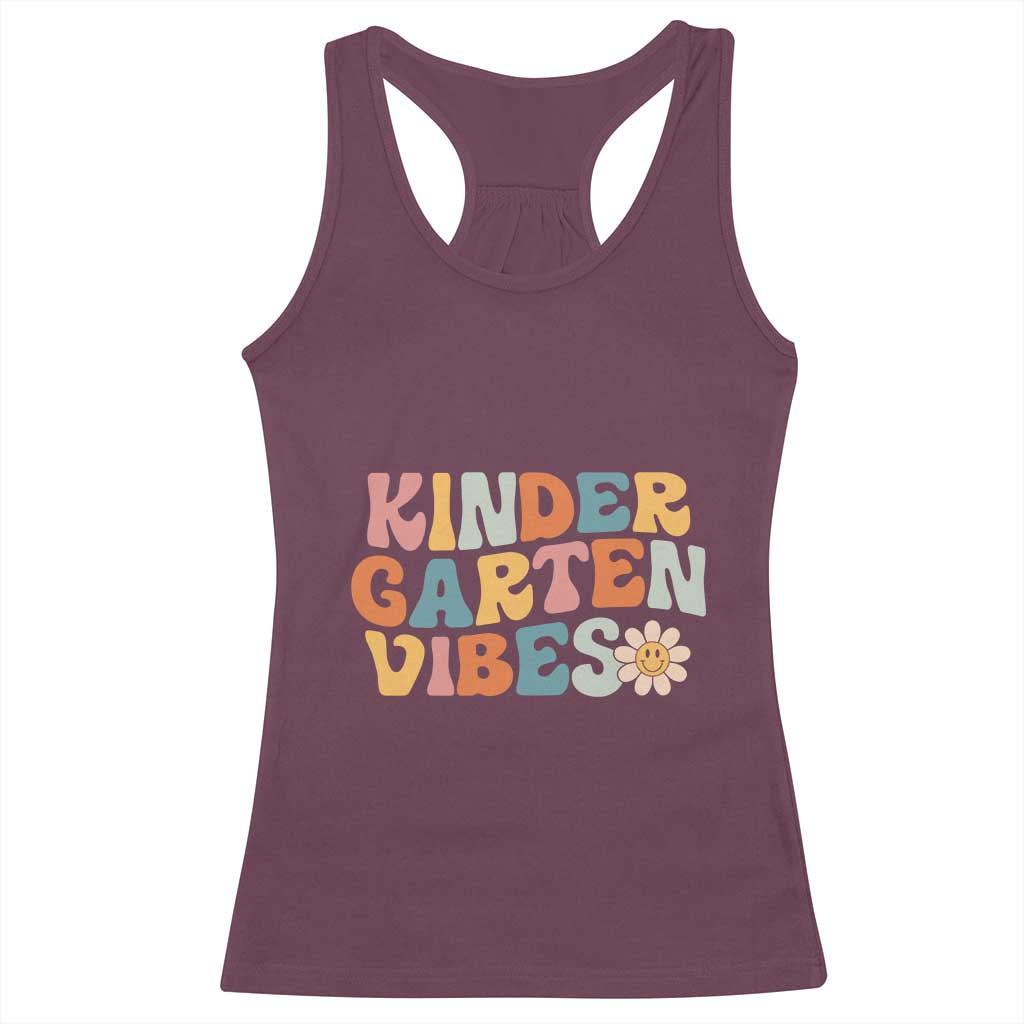 Retro Kindergarten Vibes Racerback Tank Top Cute Kinder Crew First Day of School
