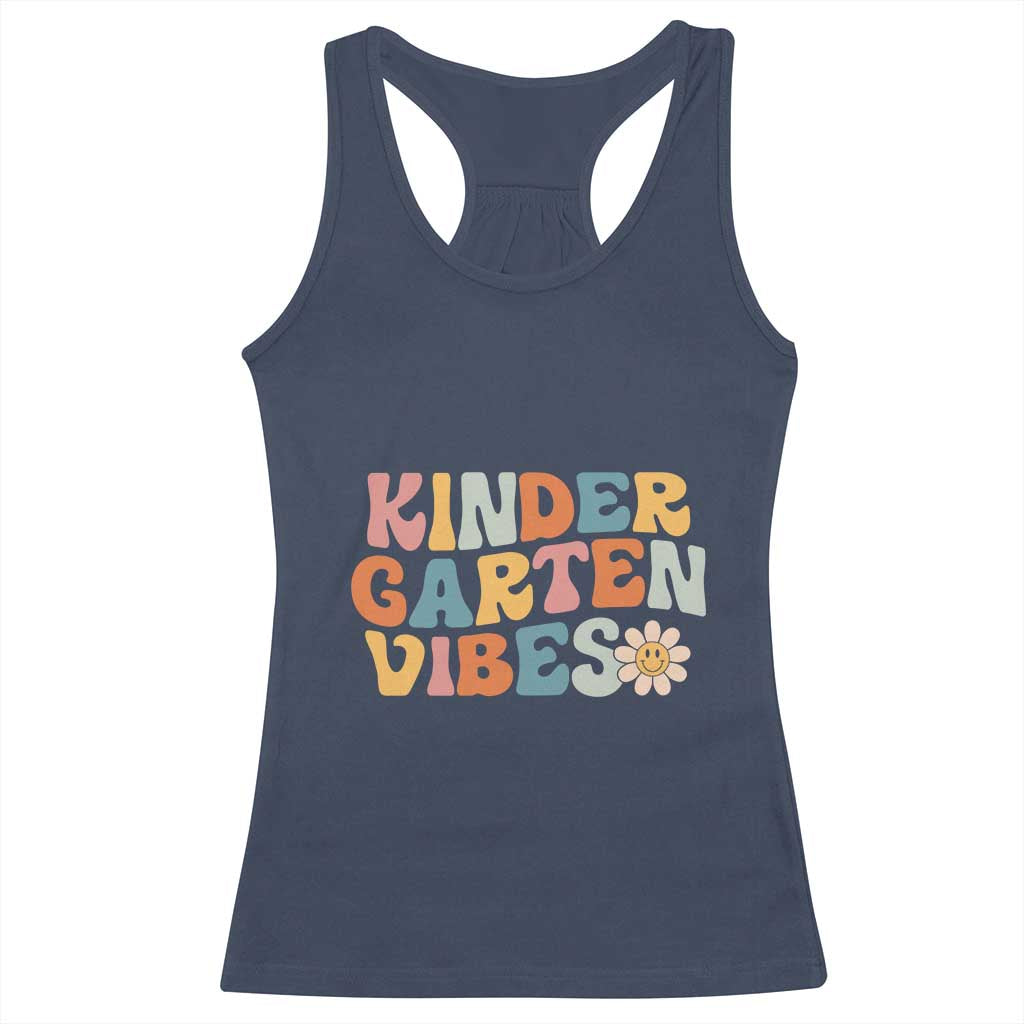 Retro Kindergarten Vibes Racerback Tank Top Cute Kinder Crew First Day of School