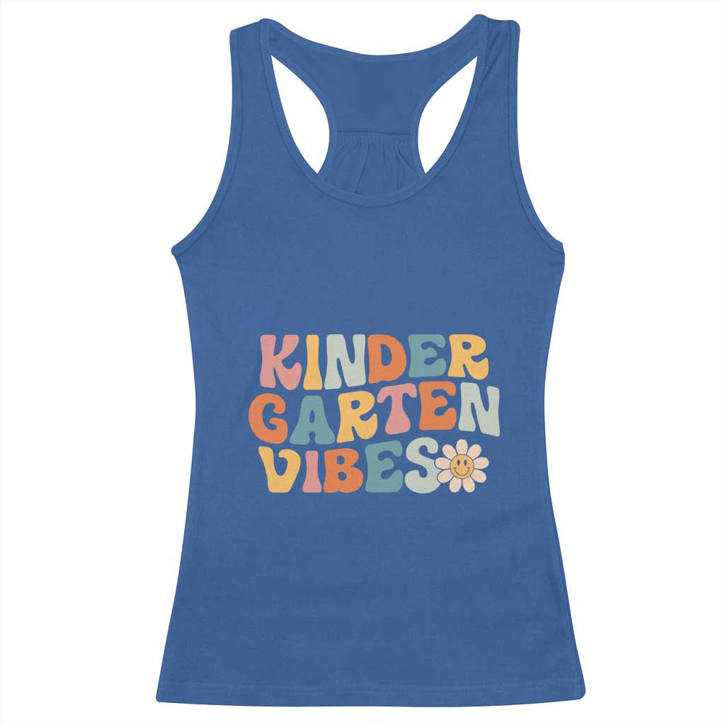 Retro Kindergarten Vibes Racerback Tank Top Cute Kinder Crew First Day of School