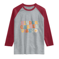 Retro Kindergarten Vibes Raglan Shirt Cute Kinder Crew First Day of School