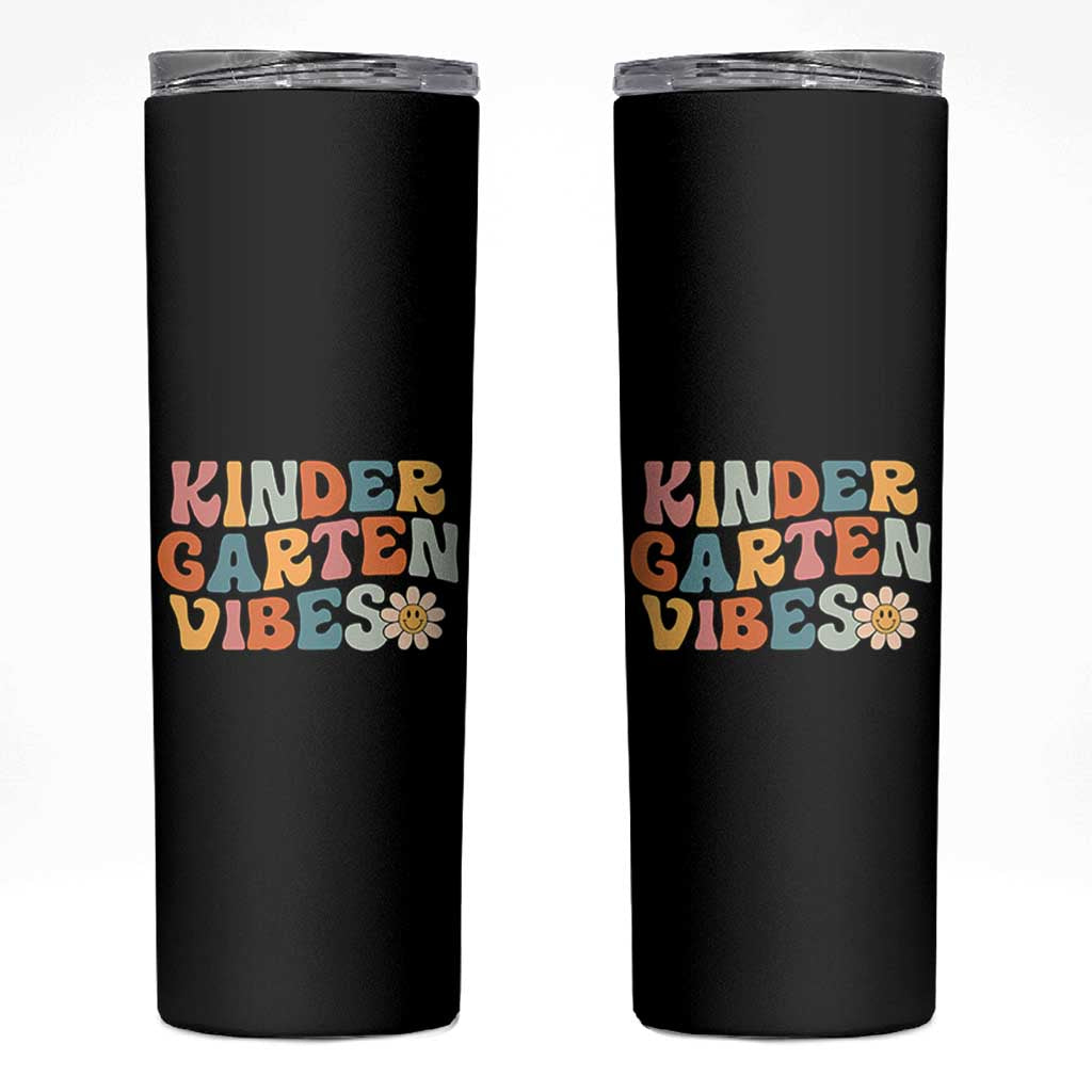 Retro Kindergarten Vibes Skinny Tumbler Cute Kinder Crew First Day of School
