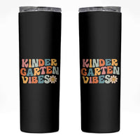 Retro Kindergarten Vibes Skinny Tumbler Cute Kinder Crew First Day of School
