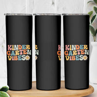 Retro Kindergarten Vibes Skinny Tumbler Cute Kinder Crew First Day of School
