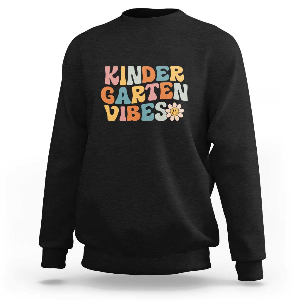 Retro Kindergarten Vibes Sweatshirt Kinder Crew, First Day of School - Wonder Print Shop