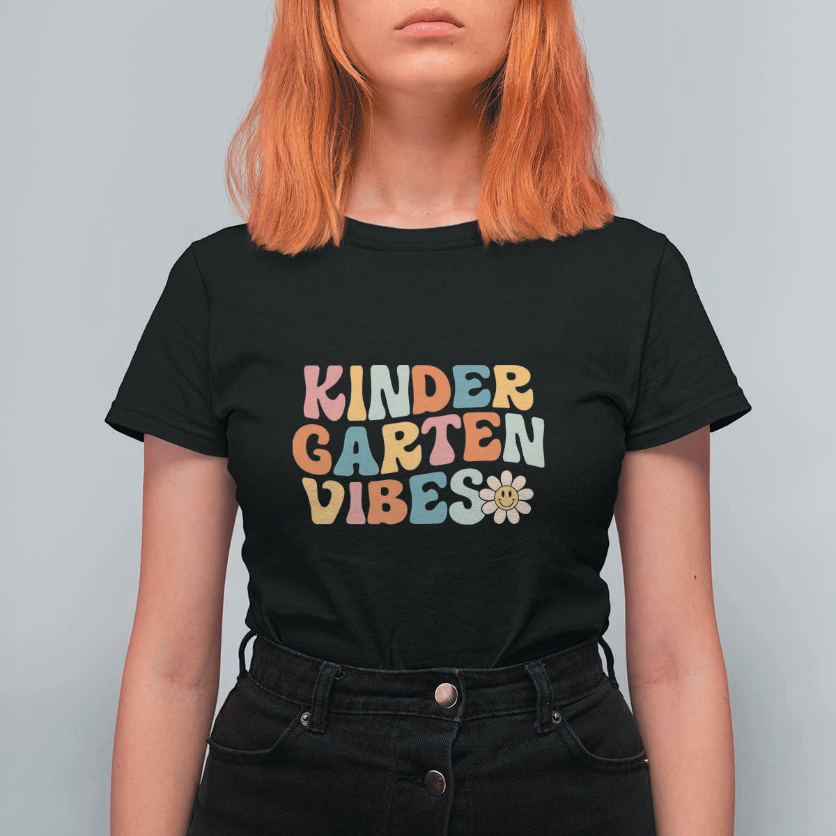 Retro Kindergarten Vibes T Shirt For Women Kinder Crew, First Day of School