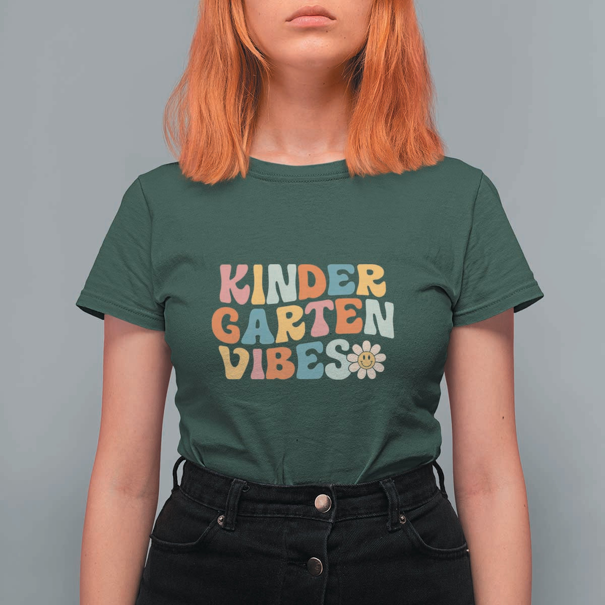 Retro Kindergarten Vibes T Shirt For Women Kinder Crew, First Day of School