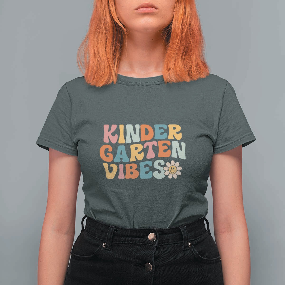 Retro Kindergarten Vibes T Shirt For Women Kinder Crew, First Day of School