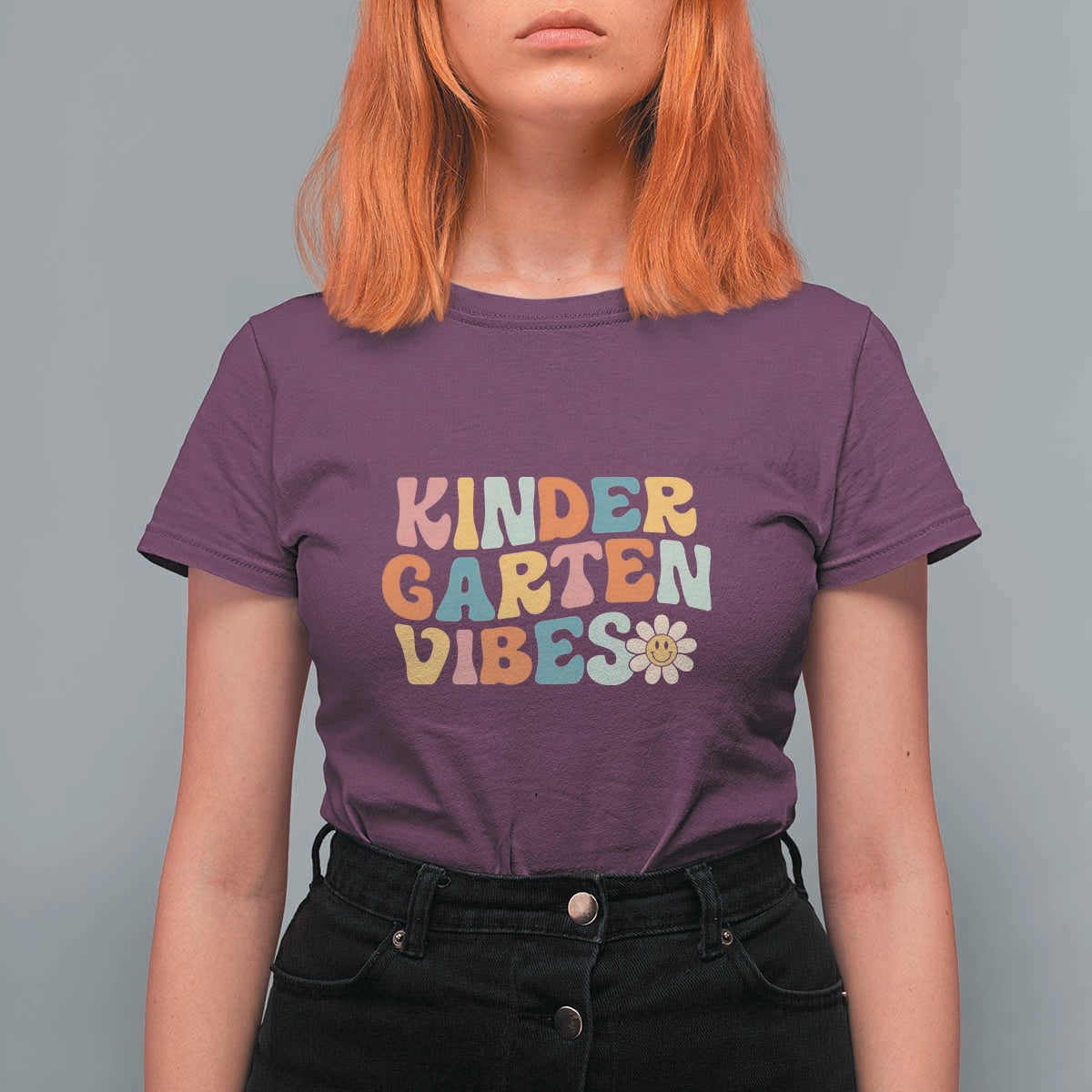 Retro Kindergarten Vibes T Shirt For Women Kinder Crew, First Day of School