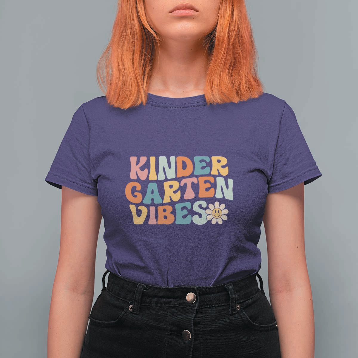 Retro Kindergarten Vibes T Shirt For Women Kinder Crew, First Day of School