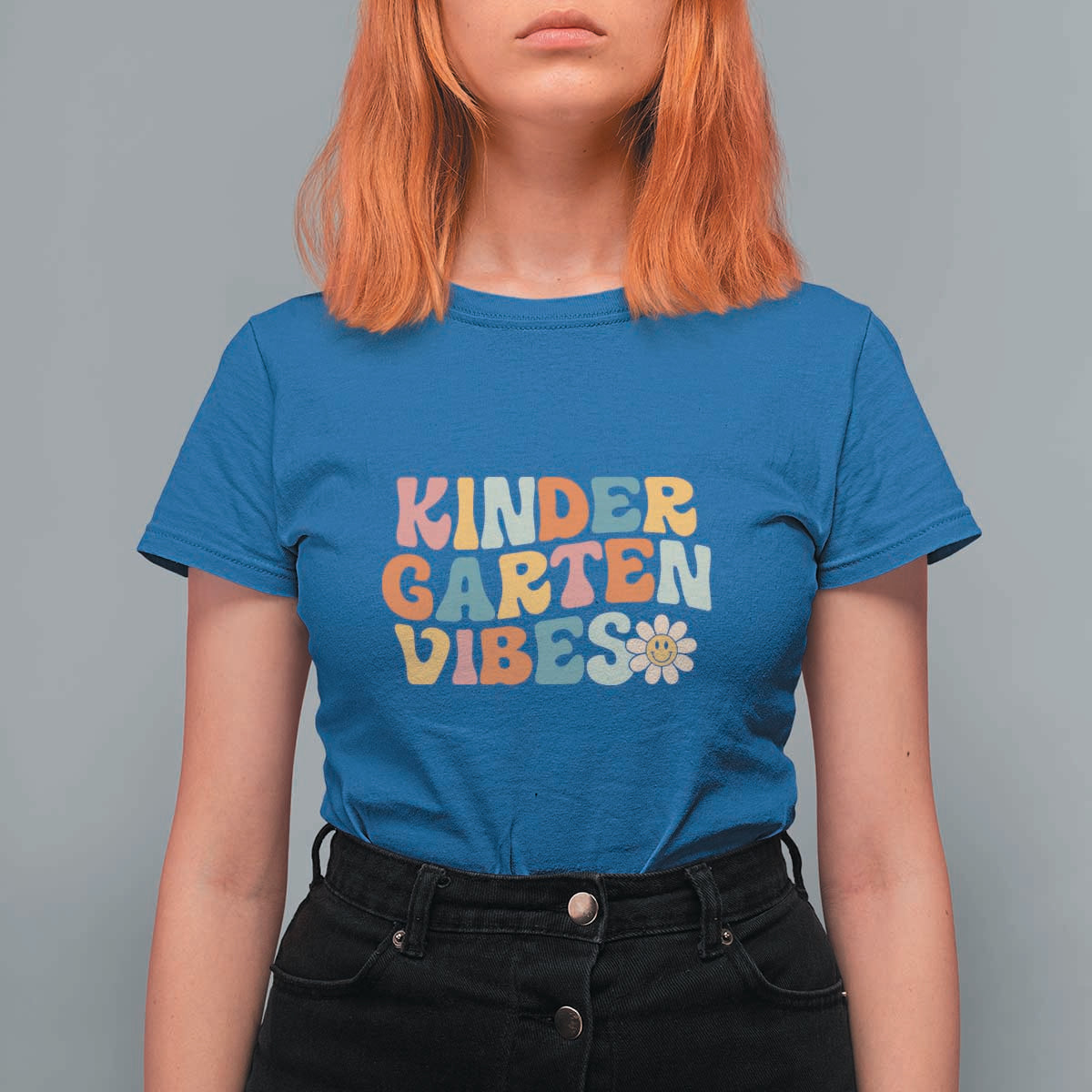 Retro Kindergarten Vibes T Shirt For Women Kinder Crew, First Day of School