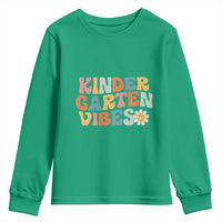 Retro Kindergarten Vibes Youth Sweatshirt Cute Kinder Crew First Day of School