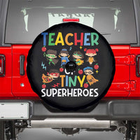 Teacher of Tiny Superheroes Spare Tire Cover Funny 100th Day of School