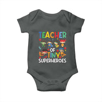 Teacher of Tiny Superheroes Baby Onesie Funny 100th Day of School