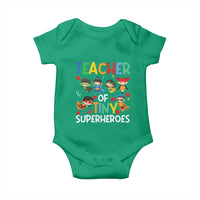 Teacher of Tiny Superheroes Baby Onesie Funny 100th Day of School