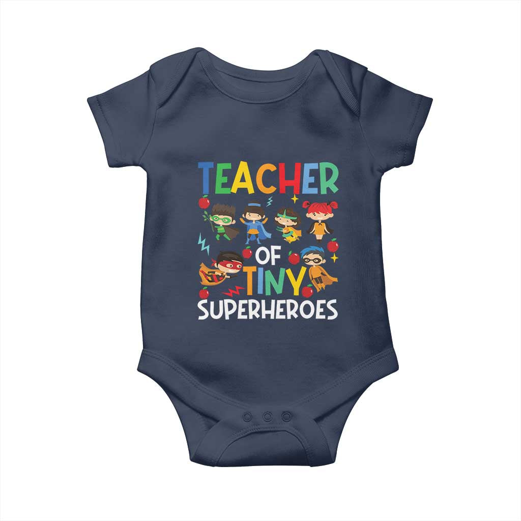 Teacher of Tiny Superheroes Baby Onesie Funny 100th Day of School