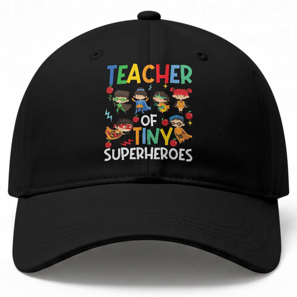 Teacher of Tiny Superheroes Baseball Cap Funny 100th Day of School