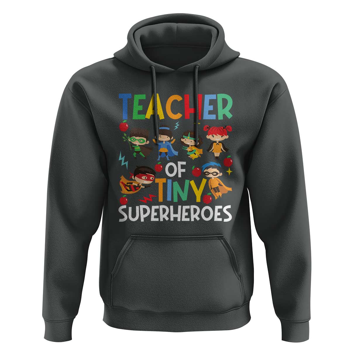 Teacher of Tiny Superheroes Hoodie Funny 100th Day of School - Wonder Print Shop