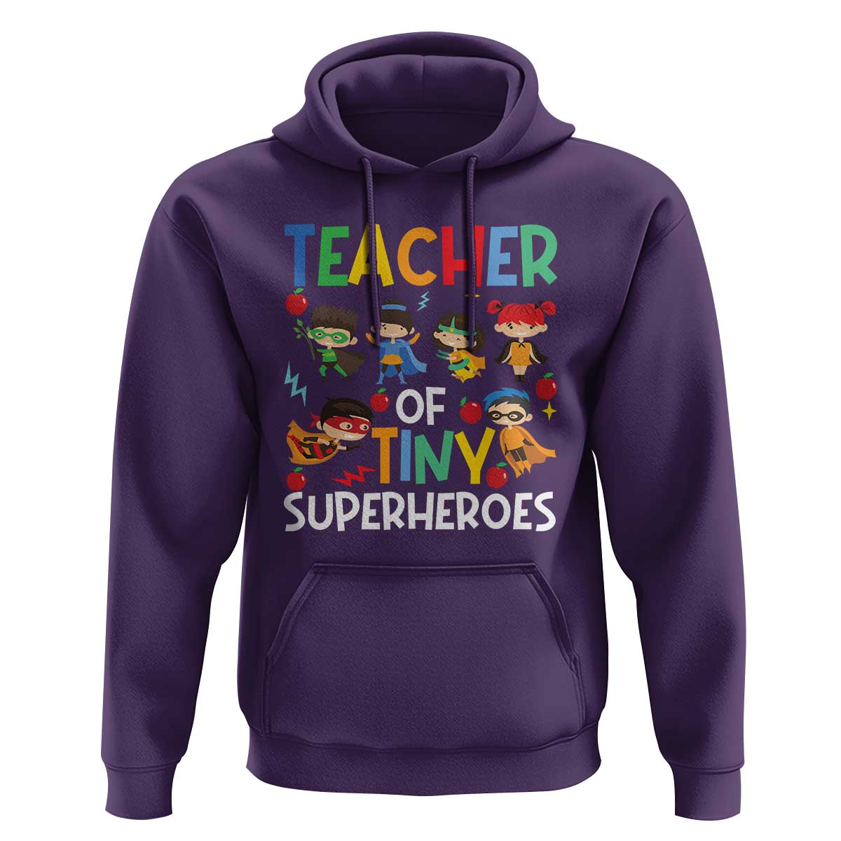 Teacher of Tiny Superheroes Hoodie Funny 100th Day of School - Wonder Print Shop