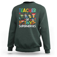 Teacher of Tiny Superheroes Sweatshirt Funny 100th Day of School - Wonder Print Shop