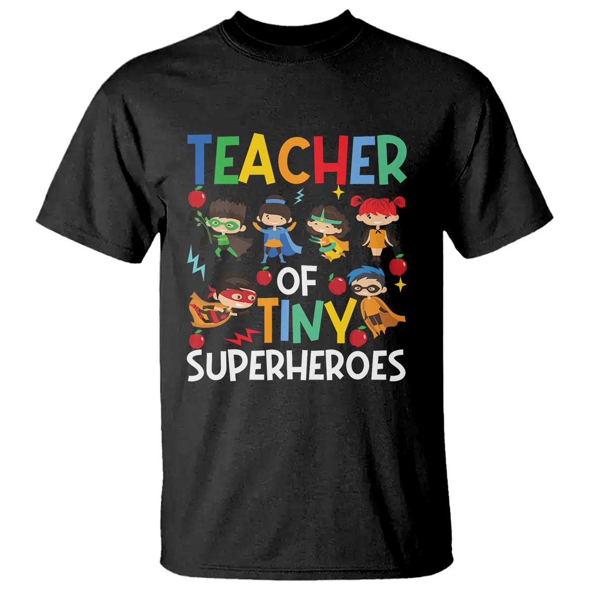 Teacher of Tiny Superheroes T Shirt Funny 100th Day of School - Wonder Print Shop