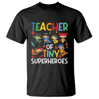 Teacher of Tiny Superheroes T Shirt Funny 100th Day of School - Wonder Print Shop