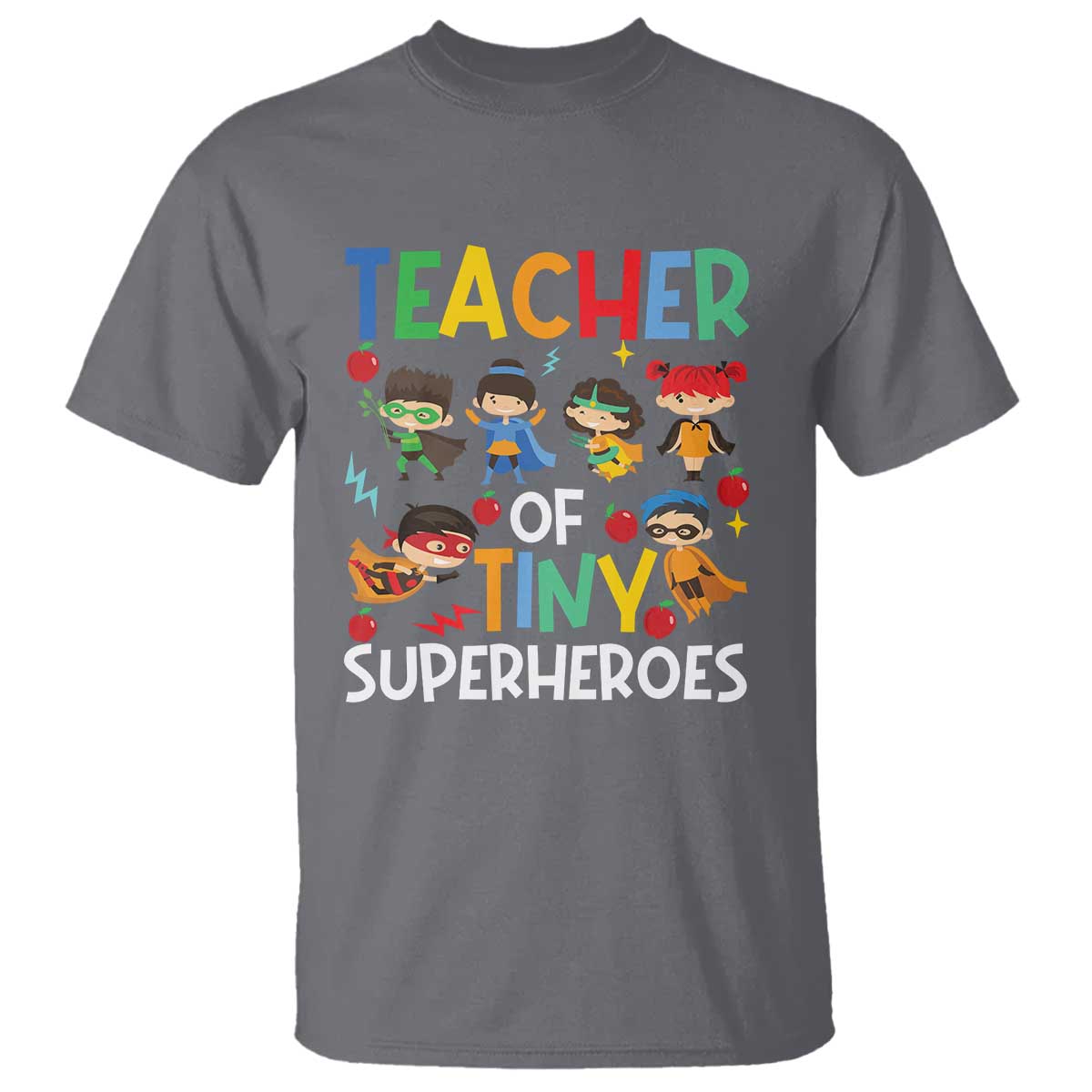 Teacher of Tiny Superheroes T Shirt Funny 100th Day of School - Wonder Print Shop